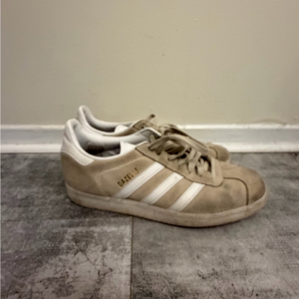 Adidas Gazelle Beige and White Sneakers